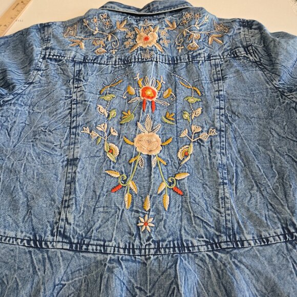 Nostalgia Denim Embroidered Top - Picture 1 of 14